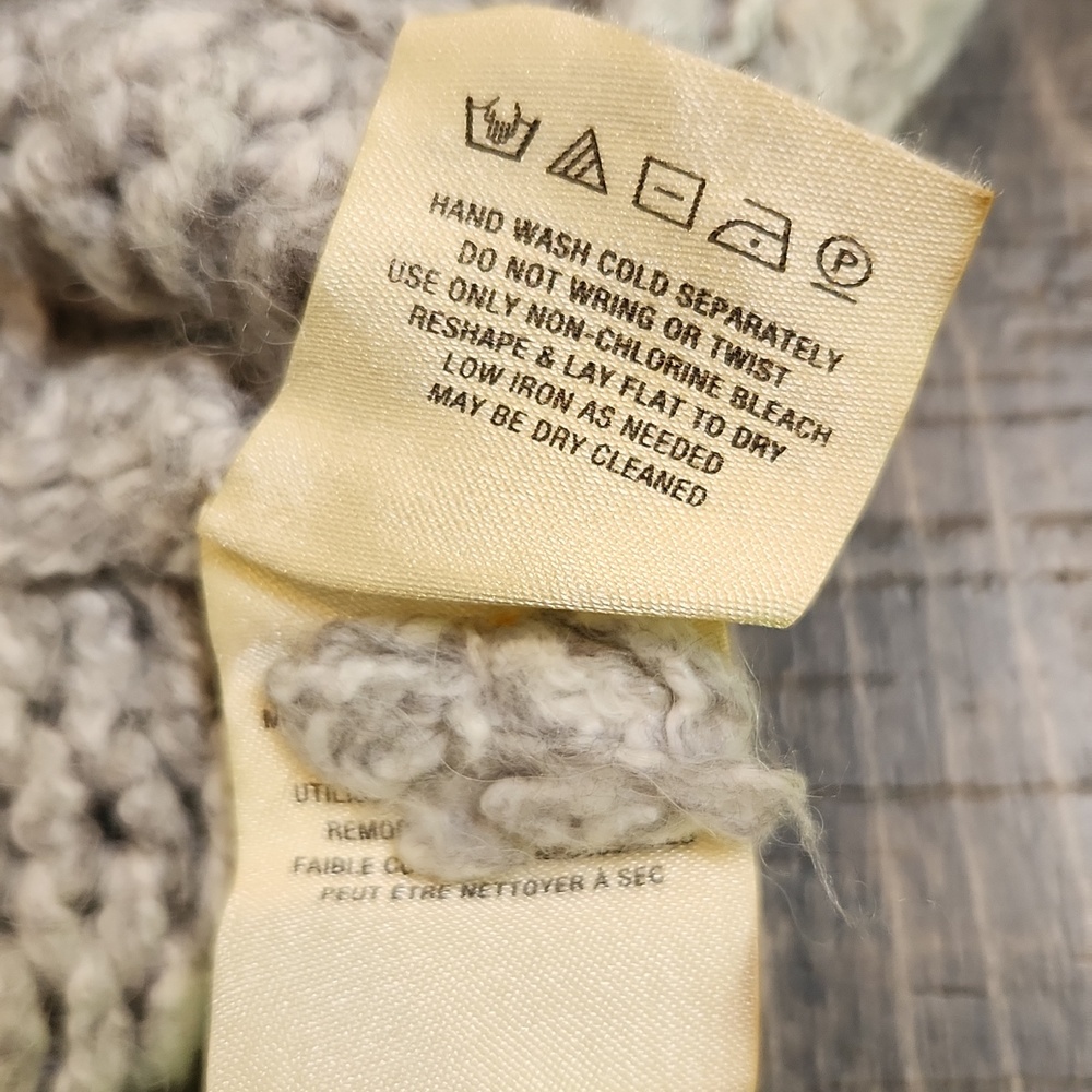 Anthropologie Sleeping On Snow‎ Light Gray Cable Knit Sweater XS/S - Picture 12 of 13